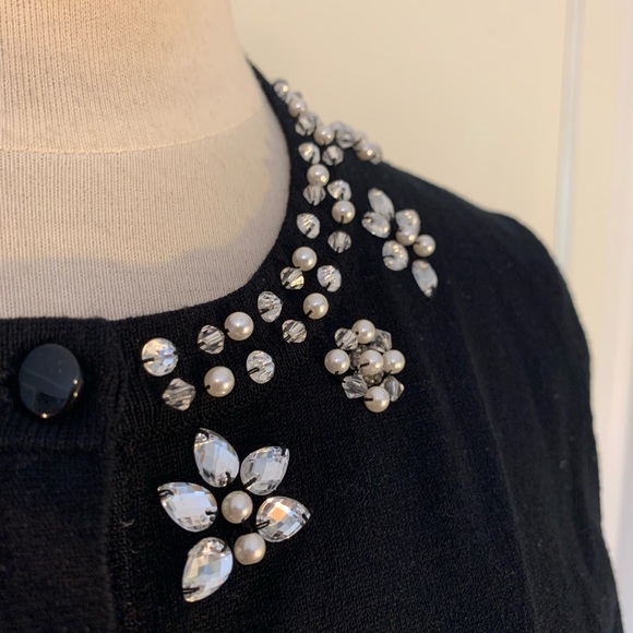 Cable & Gauge Rhinestone Black Cardigan - Picture 6 of 6